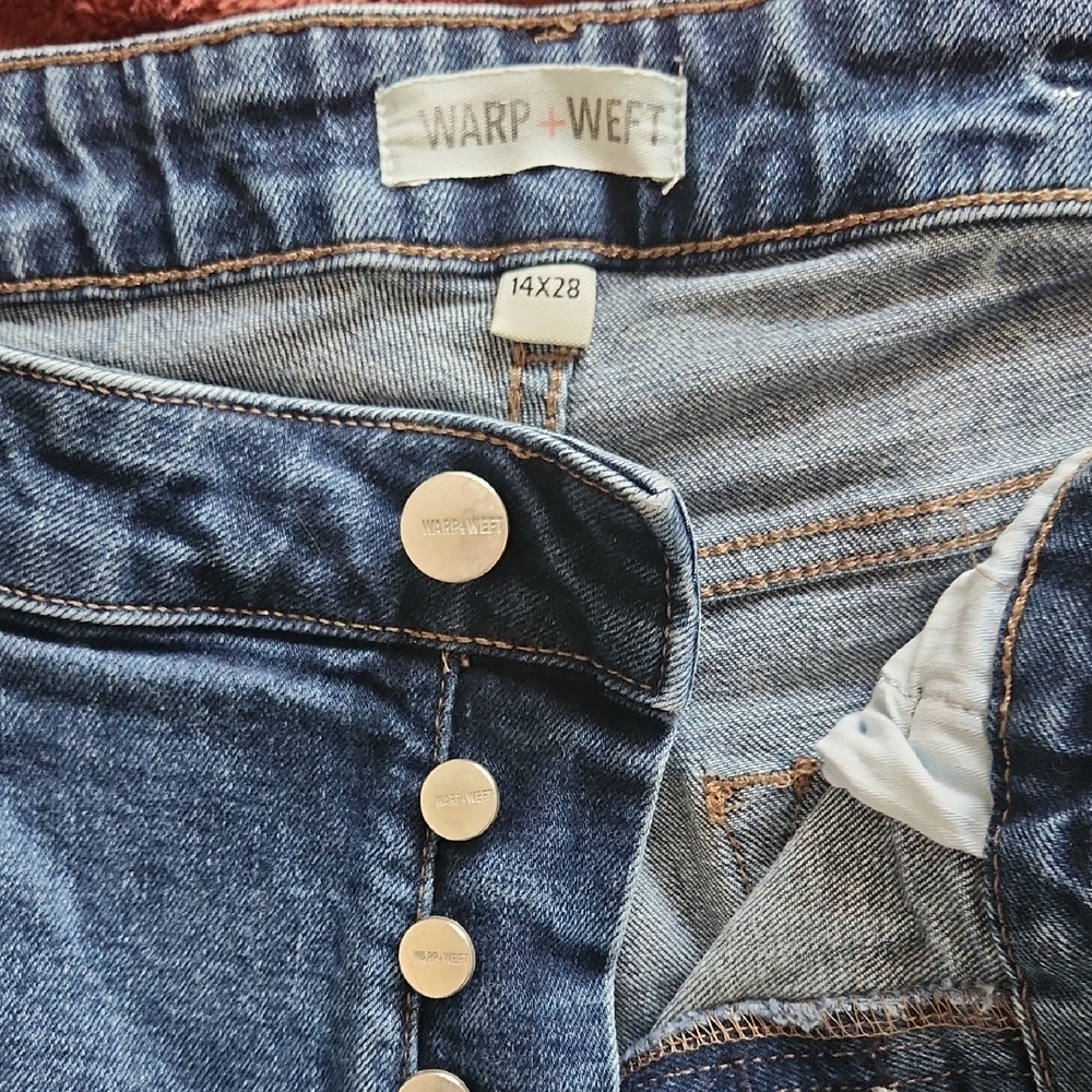 Warp + Weft Women's High Rise Dark Blue Jeans
